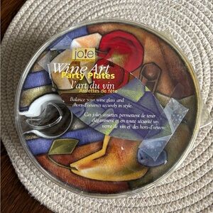 Wine Art Party Plates - Multicolor Wine Glass Plates